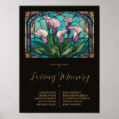 Elegant Floral Calla Stained Glass Effect in Mauve Poster (Voorkant)