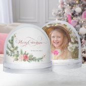 Elegant Floral Calligraphy Snow Globe