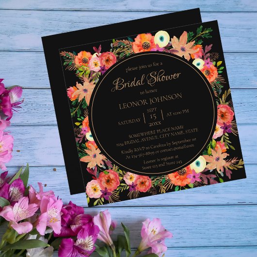 Elégant Floral Carré nuptiale Invitation