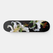 Elegant Floral Casablanca White Oriental Lilies Skateboard (Horizontaal)