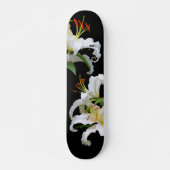 Elegant Floral Casablanca White Oriental Lilies Skateboard (Voorkant)