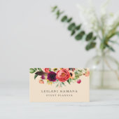 Elegant Floral Champagne Visitekaartje (Staand voorkant)