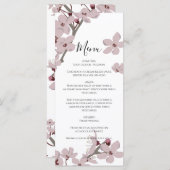 Elegant Floral Cherry Blossom Wedding Menu (Voorkant / Achterkant)