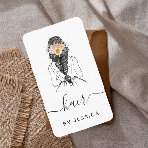 Elegant Floral Chic Bride Hairstyle Braid QR Code Visitekaartje