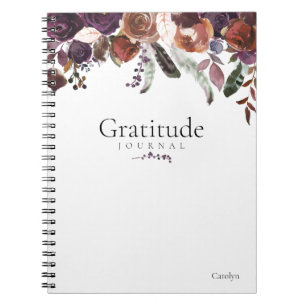 Elégant Floral Chic Girly Gratitude Journal
