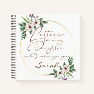 Elegant Floral chic Letters aan dochter Notitieboek