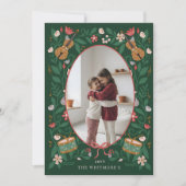 Elegant Floral Christmas Nutcracker Ballet Photo Feestdagenkaart (Voorkant)