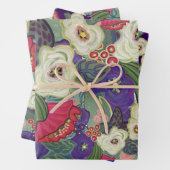 Elegant Floral Christmas Wrapping Paper (In situ)