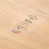 Élégant floral clair acrylique Faire-part de maria (Poser)