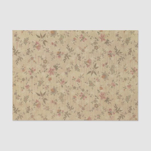  Elegant Floral Collage Tissue Paper Tissuepapier (Voorkant)
