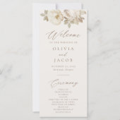 Elegant  Floral Cream Trouwprogramma (Voorkant)