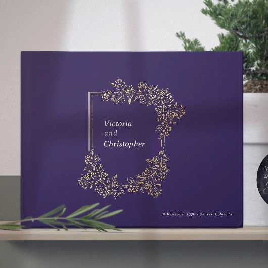 Élégant Floral Crest Classic Botanical Mariage