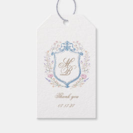 Elegant Floral Crest Wedding Cadeaulabel