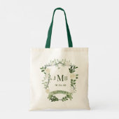 Elegant Floral Crest Wedding Tote Bag (Achterkant)