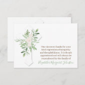 Elegant Floral + CrosFuneral Bedankt Bereavement (Voorkant / Achterkant)