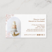 Elegant Floral Cupcake Pastry Cake Bakery Shop Visitekaartje (Achterkant)