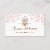 Elegant Floral Cupcake Pastry Cake Bakery Shop Visitekaartje (Voorkant)