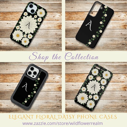 Elegant Floral Daisy Monogram Case-Mate iPhone Case
