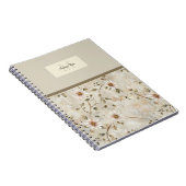 Elegant Floral Daisy Pattern Monogram Notitieboek (Rechterzijde)