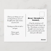 Elegant Floral Dank u Briefkaart (Achterkant)