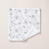 Élégant floral d'argent (Gant de toilette)