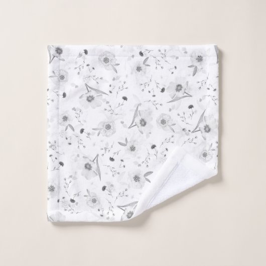 Élégant floral d'argent (Gant de toilette)