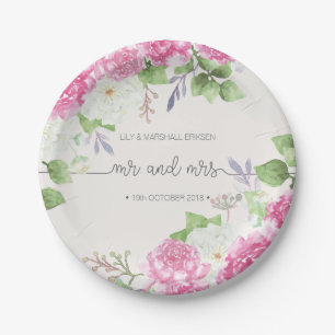 Elegant Floral de heer & Mrs Wedding   Bord papier