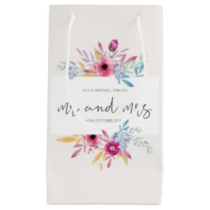 Elegant Floral de heer & Mrs Wedding   Gift Bag Klein Cadeauzakje