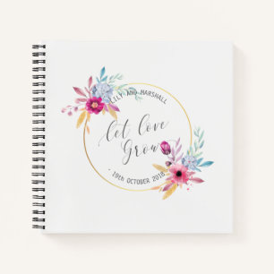 Elegant Floral de heer & Mrs Wedding Guestbook-lap Notitieboek