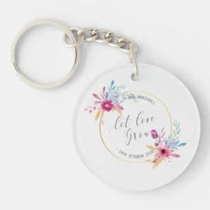 Elegant Floral de heer & Mrs Wedding Sleutelhang Sleutelhanger