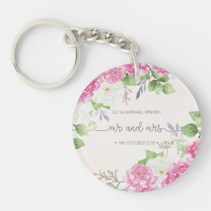 Elegant Floral de heer & Mrs Wedding Sleutelhang Sleutelhanger