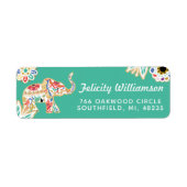 Elegant Floral Decorative  Elephant Design Etiket (Voorkant)