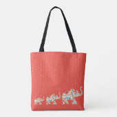 Elegant Floral Decorative  Elephant Pattern Draagtas (Achterkant)
