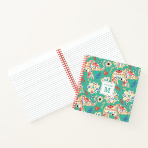 Elegant Floral Decorative  Elephant Pattern Notitieboek
