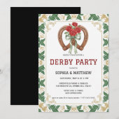 Elegant Floral Derby Party Invitation Kaart (Voorkant / Achterkant)