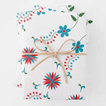 Elegant Floral Design Verjaardag Gift Wrapping Pap