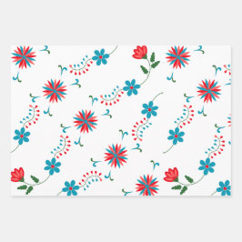 Elegant Floral Design Verjaardag Gift Wrapping Pap Inpakpapier Vel