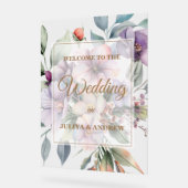 Elégant floral deux Mariage photo latéral bienvenu (Angle)