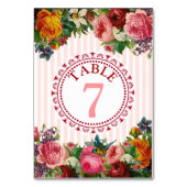 Elegant Floral Display Weddenschappen Tabelnummer  Kaart (Achterkant)