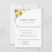 Élégant floral d'ocre jaune avec/sans repas RSVP (Devant)