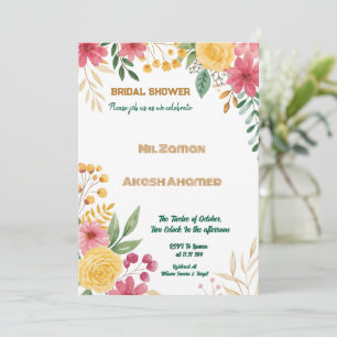 Élégant Floral double nom nuptiale invitation douc