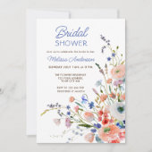 Elégant Floral douche nuptiale Invitation (Devant)