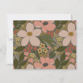 Élégant Floral Douche nuptiale Invitation Insertio (Dos)