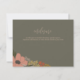 Élégant Floral Douche nuptiale Invitation Insertio
