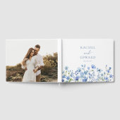 Elegant Floral Dusty Blue Wedding Gastenboek (Volledig)