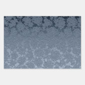 Elegant Floral Dusty Blue White Pattern Inpakpapier Vel (Voorkant)