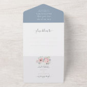 Elegant Floral Dusty Blush Pink Waterverf Wedding All In One Uitnodiging (Buitenkant)