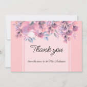 Elegant Floral Dusty Roos Bedankkaart (Voorkant)