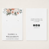 Elegant Floral Earring Jewelry Display Kaart (Voorkant /achterkant)