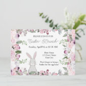 Elegant Floral Easter Brunch Uitnodiging (Staand voorkant)